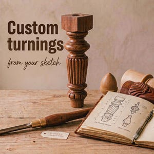 Custom Wood Turned Finial – Handmade Knob, Your Design