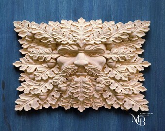 Greenman Wandkunst |  Keltischer Naturgeist Rustikale Walddekoration