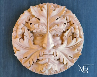Greenman-Wandkunst – Handgeschnitzte keltische heidnische Wanddekoration