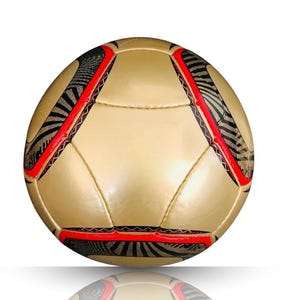 Custom Hand Stitched Soccer Ball | Golden Style | PU Leather Football | Size 5 Match Ball.