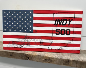 Indy 500 Bemalte Flagge