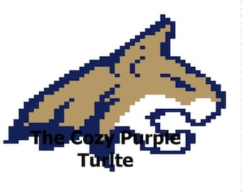 Bobcat Custom Chunky Finger Knit Blanket Pattern 70 x 48 grid