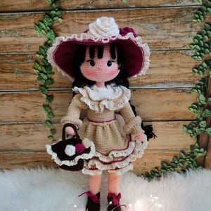 Handmade Crochet Doll, Cotton Amigurumi Toy, Unique Baby Shower Gift, Collectible Doll, Ruffled Collar, Kids Room Decor, Crochet Cotton