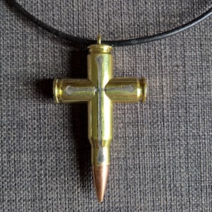 Real Bullet Necklace 308 Cross Crucifix Christian Etsy UK