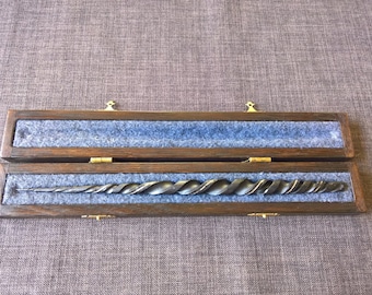 Wand forged iron silver inlay box handmade wicca magic craft Pagan Witch spell