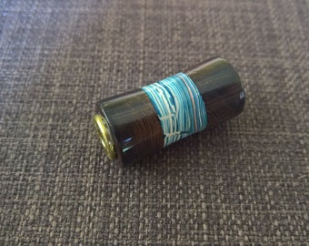 blackwood fordite lanyard bead draw string para cord dread lock hand made turned edc