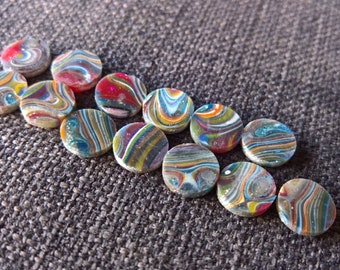 Guitar Fret Inlay Dots markers raw Fordite Detroit agate jewelry making 10mm