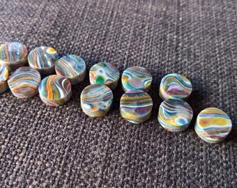 Guitar Fret Inlay Dots markers raw Fordite Detroit agate jewelry making 10mm