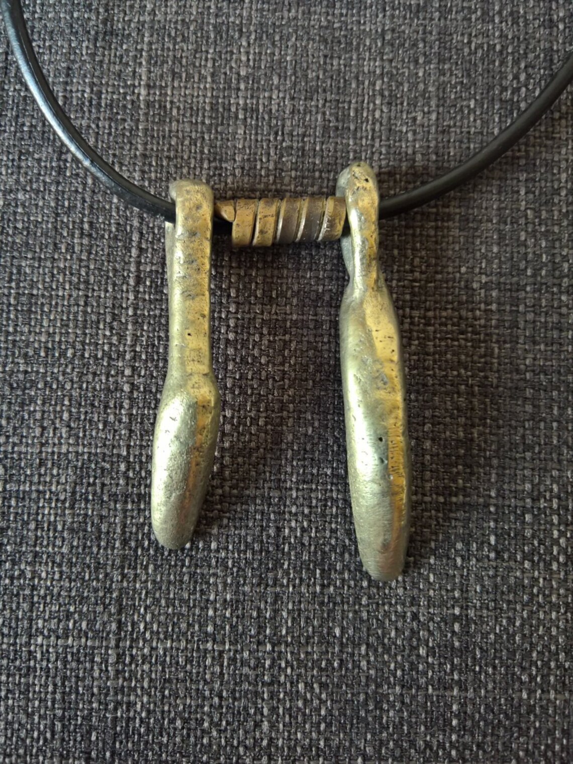 Celtic woad grinder pendant necklace hand cast bronze tribal Etsy