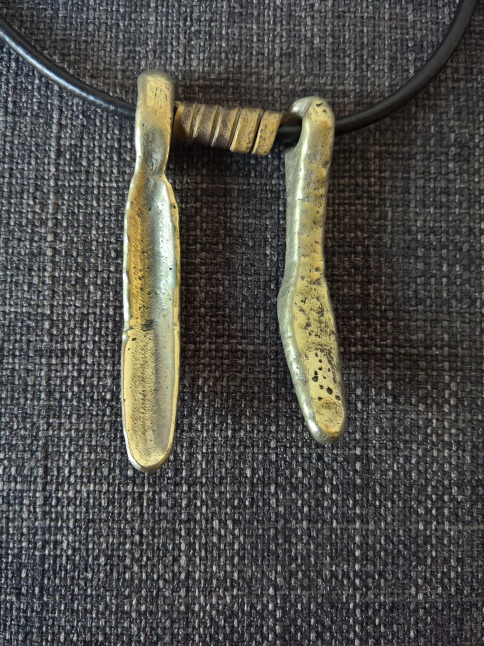 Celtic woad grinder pendant necklace hand cast bronze tribal Etsy