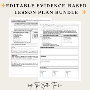Editable Evidence-Based Lesson Plan Template | Perfect for New Teachers & Appraisals - Works with Google Docs + PDF Download