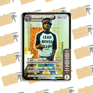Häuptling Keef Holographische Sammelkarte - Seltenes Untergrund Rap Sammlerstück, Sosa Fan Art, Limitierte Auflage Glitzerästhetik
