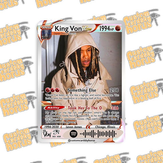King Von Holographic Trading Card – Rare Underground Rap Collectible,  Chicago Drill Fan Art, Limited Edition Glitter Aesthetic