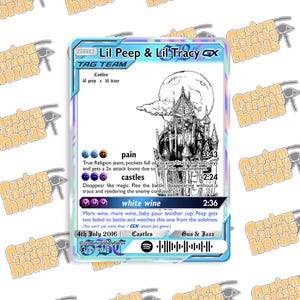 Lil Peep & Lil Tracy Castles holographische Sammelkarte emo rap gbc gothboiclique