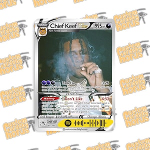 Häuptling Keef Holographische Sammelkarte - Seltenes Untergrund Rap Sammlerstück, Sosa Fan Art, Limitierte Auflage Glitzerästhetik