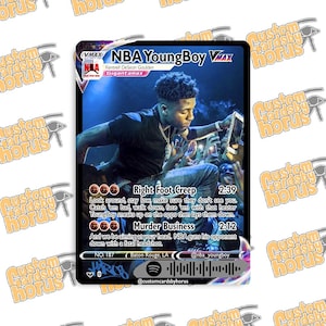 Holografische NBA YoungBoy-ruilkaart – zeldzame underground rapcollectie, YB NeverBrokeAgain-fanart, limited edition glitter-esthetiek