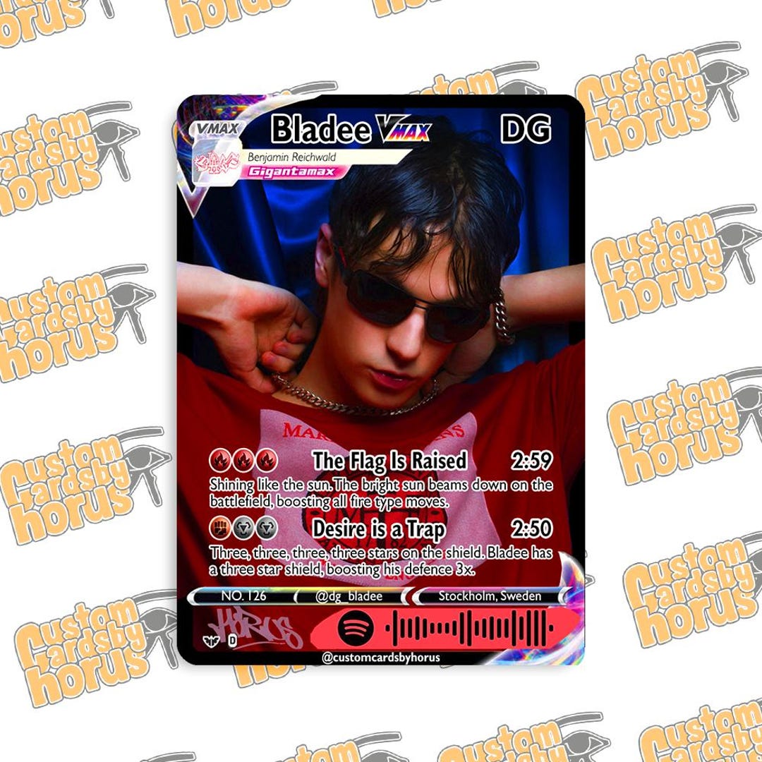 Bladee Crest Holographic Trading Card – Rare Underground Rap ...