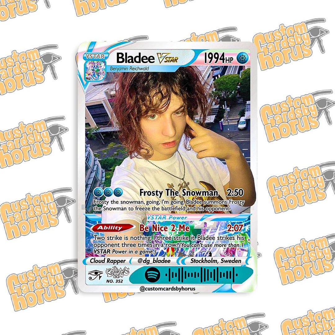 Bladee Holographic Trading Card: Limited Edition Drain Gang Fan