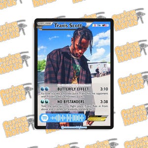 Travis Scott Astroworld Holographic Trading Card – Rare Underground Rap Collectible, Hip Hop Fan Art, Limited Edition Glitter Aesthetic