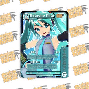 Cartes à collectionner holographiques Hatsune Miku - Anime rare à collectionner, fan art kawaii, Vocaloid en édition limitée