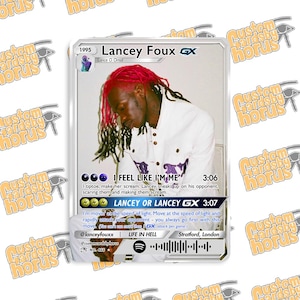 Carte à collectionner holographique Lancey Foux, rap underground britannique