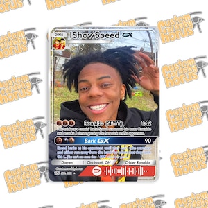 IShowSpeed Holographic Trading Card – Rare Streamer Collectible, YouTuber Speed Fan Art, Limited Edition Glitter Aesthetic