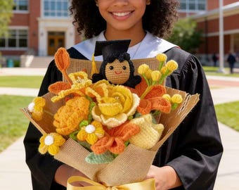 Crochet Graduation Bouquet with Doll: Handmade Keepsake Gift