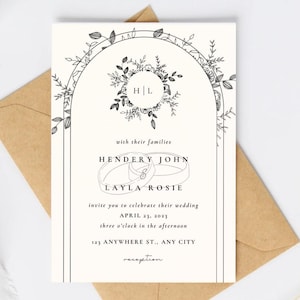 Custom Wedding Card | Minimalist Wedding Card | Editable Template | Instant Download