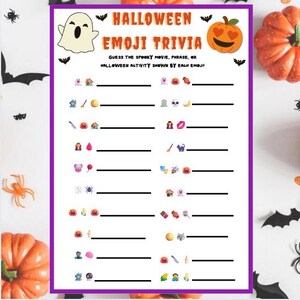 Halloween Emoji Trivia Game | Printable Party Activity (PDF)