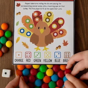 Thanksgiving Activity Game: Roll A Turkey family games-