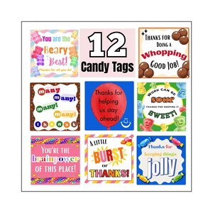 Candy Treat Tags for Employee, Teacher, Staff, Nurse Appreciation Week Printable