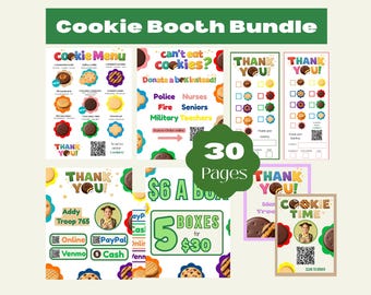 Editable Cookie Booth Bundle Template | scout cookie Fundraiser Signs (Digital Download)