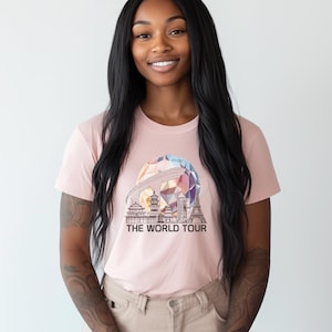 EPCOT Shirt Epcot World Tour T-Shirt Disney Spaceship Earth Tee Disney World Showcase Shirt_Black Buildings