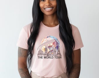 Camiseta EPCOT, camiseta Epcot World Tour, camiseta Disney Spaceship Earth, camiseta Disney World Showcase, edificios negros