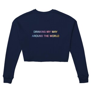 DISNEY EPCOT Drinking Crop Sweatshirt Epcot Drinking Around the World Pullover Disney World Showcase Sweatshirt Disney Shirt_White Buildings