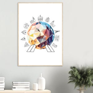 DISNEY EPCOT Framed Poster Around the World Wall Art Disney Print Disney Home Decor World Showcase Art