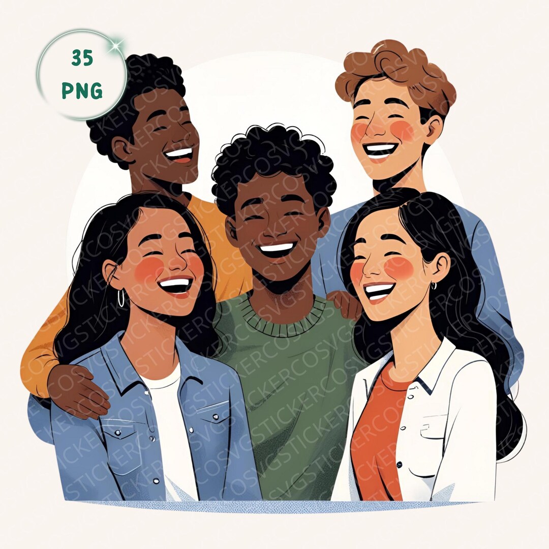Multicultural Inclusive Classroom Clipart PNG Bundle, Diverse Students ...