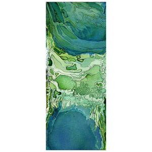 Illyria 1, small watercolor, abstract art print, modern wall art, aqua blue wall art, topography art