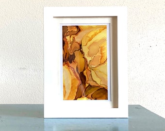 Mini-print, Venus Canyon 2, 4 x 6 wall art, small watercolor, abstract wall art, small modern prints, office wall art, postcard size art