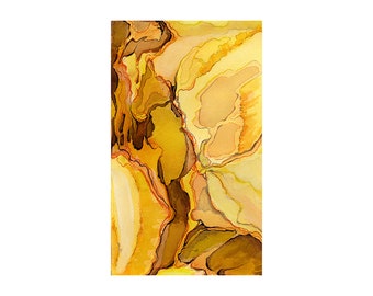 Venus Canyon 2, small watercolor abstract art print, modern yellow wall art