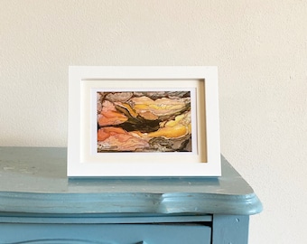 Mini-print, Venus Canyon 1, 4 x 6 wall art, small watercolor, abstract wall art, small modern prints, office wall art, postcard size art