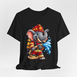 Elephant Firefighter T-Shirt Funny Animal Professions Firefighter Gift
