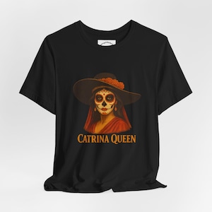 US-Catrina Sugar Skull T-Shirt: Día de los Muertos Gothic Tee