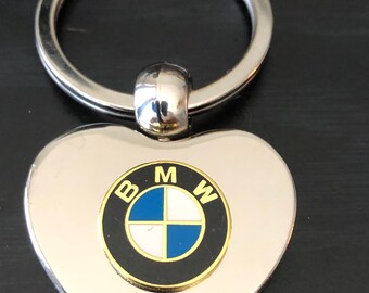 MAXMILO Genuine Leather Car Logo BMW Key Chain Stainless Steel Keychain for BMW Key Ring Accessories for BMW
