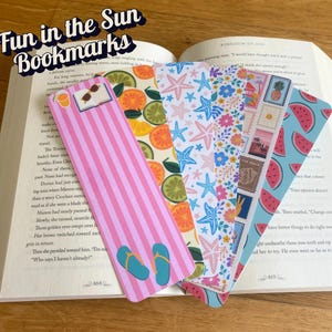 Fun in the Sun Bookmarks – Summer Bookmark Set, Colorful Beach Bookmarks, Cute Aesthetic Reading Gift