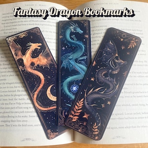 Fantasy Dragon Bookmarks – Mythical Bookmarks, Gothic Bookmarks, Dark Aesthetic Gift