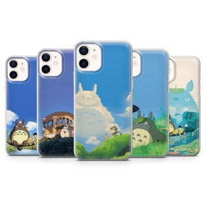 Coque Studio Ghibli Totoro pour iPhone 16Plus, 16Pro, 15, 14, 13, 12, 11, Samsung S25, S24, S23, S22, A16, A55, A35, Pixel 9A, 8A