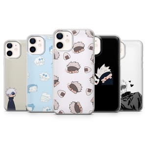 Jujutsu Kaisen-telefoonhoesje schattig Gojo anime-patroon hoes voor iPhone 16, 15, 14, 13, 12, 11, Samsung S25, S24, S23, S22, A16, A55, A35, Pixel 9
