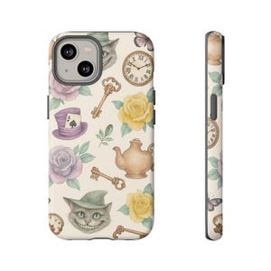 Whimsical Phone Case, Alice in Wonderland Design, Unique Gift for Dreamers, Colorful Protective Cover, Fun Everyday Accessory