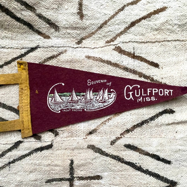 Vintage Gulfport Mississippi Pennant Mini Travel Souvenir
